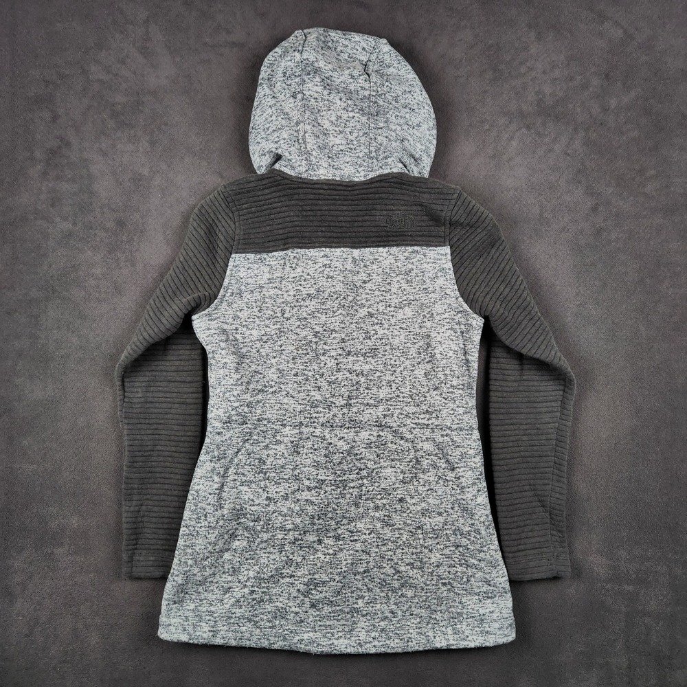 The North Face Indi Insulated Hoodie Jacket Womens Small Heather Gray Full Zip - Picture 2 of 12
